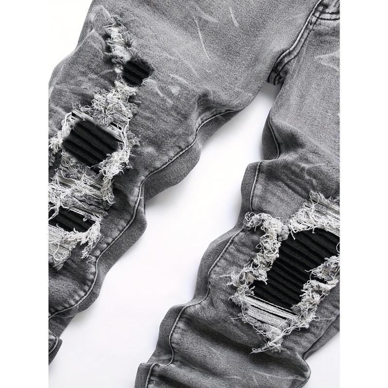 Men's Fashionable Gray Stretch Denim Jeans