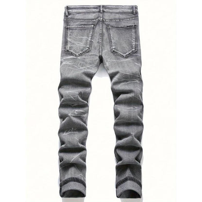 Men's Fashionable Gray Stretch Denim Jeans