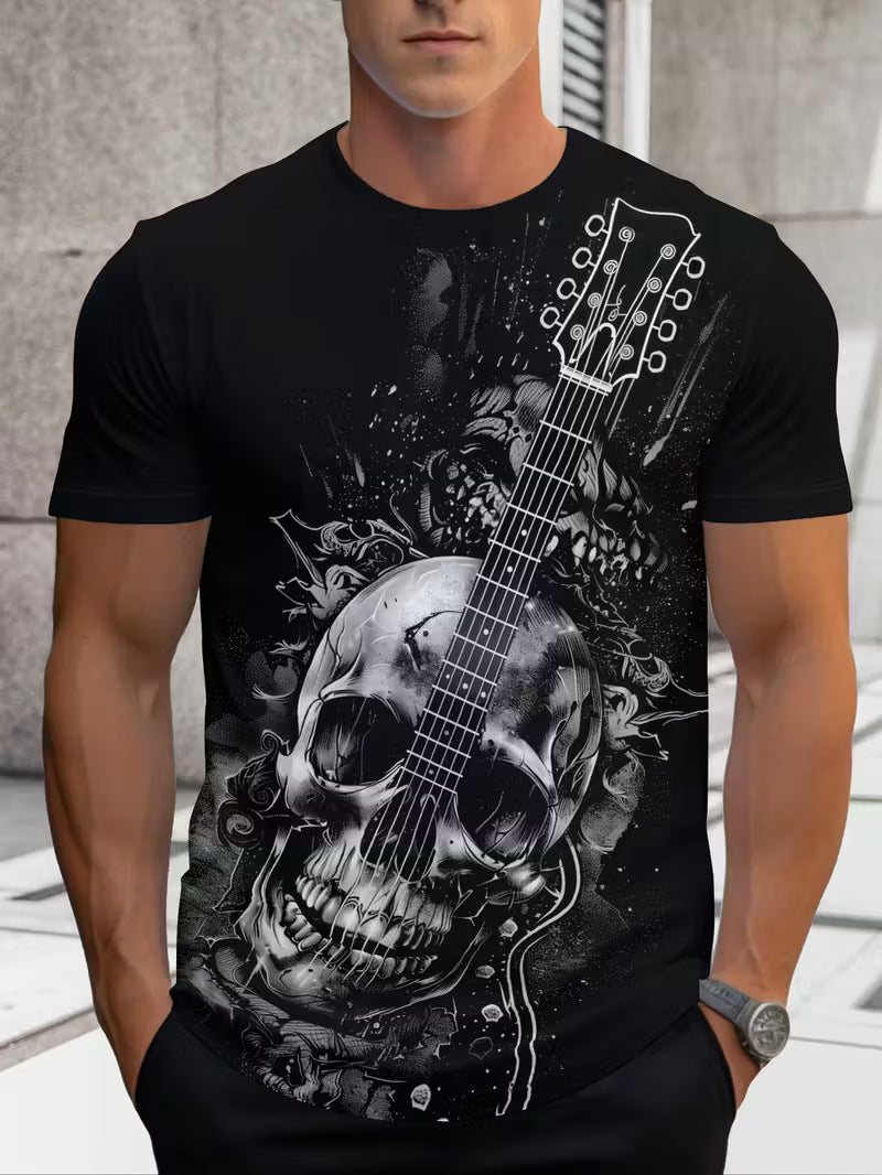 3D Digital-Print Casual Mens Top