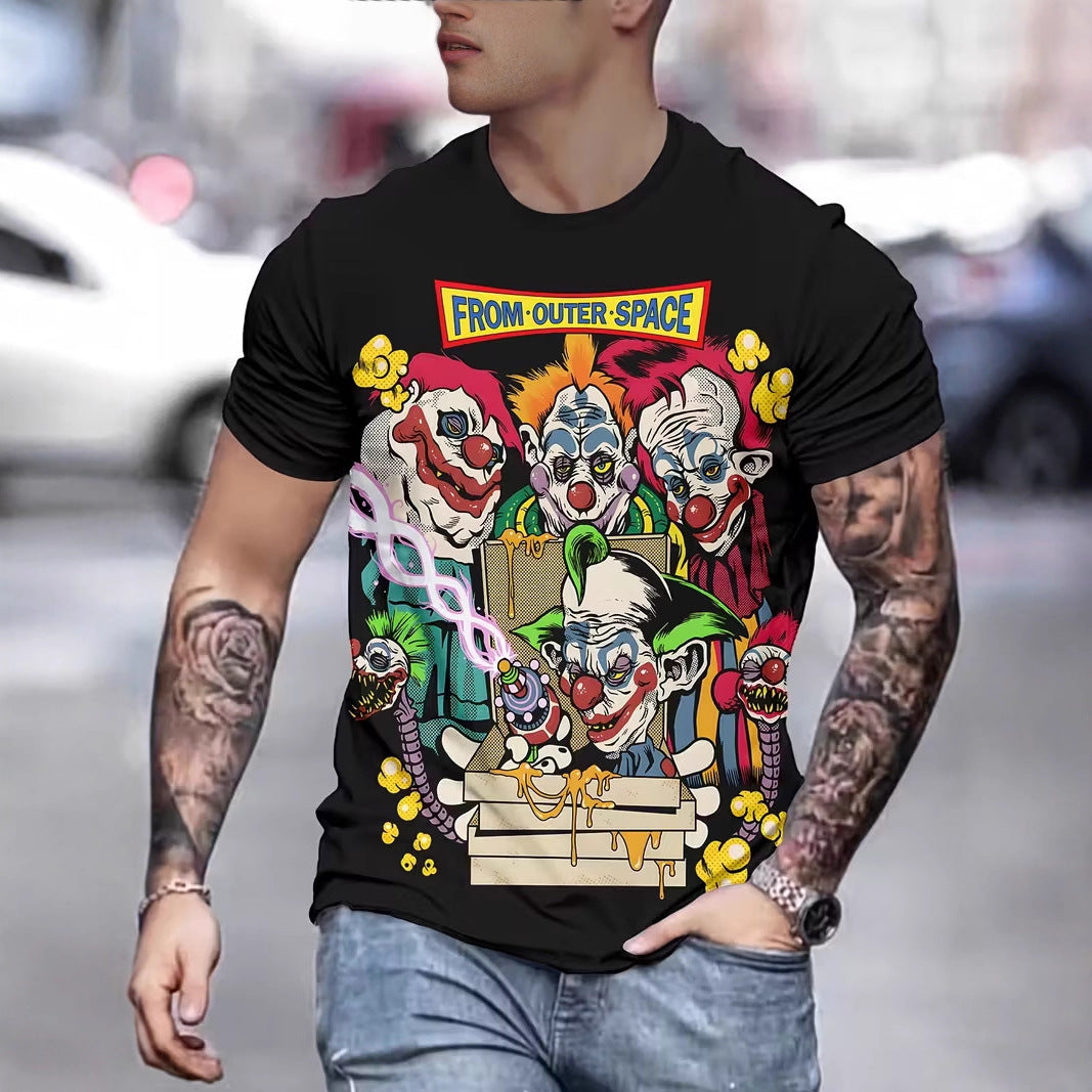 3D Digital-Print Casual Mens Top