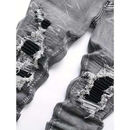 Men's Fashionable Gray Stretch Denim Jeans