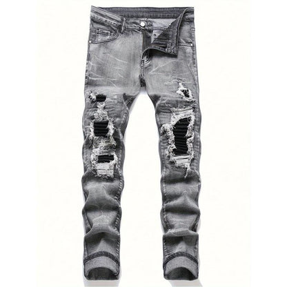 Men's Fashionable Gray Stretch Denim Jeans