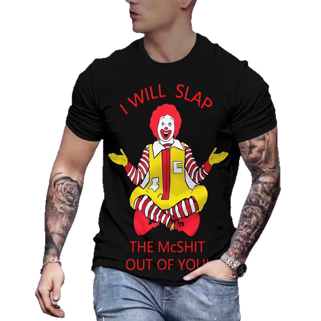 3D Digital-Print Casual Mens Top