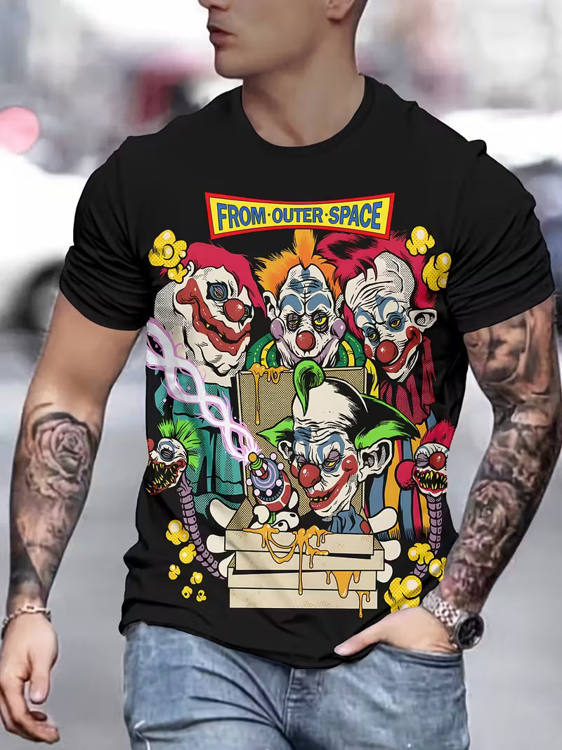 3D Digital-Print Casual Mens Top