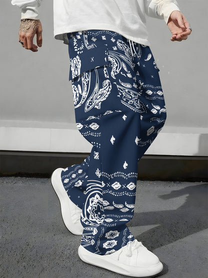 Pink Camo Cargo Pants Printed Design Trendy Casual Loose-Fit Versatile And Breathable Trousers