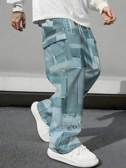 Pink Camo Cargo Pants Printed Design Trendy Casual Loose-Fit Versatile And Breathable Trousers