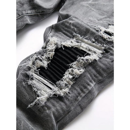 Men's Fashionable Gray Stretch Denim Jeans